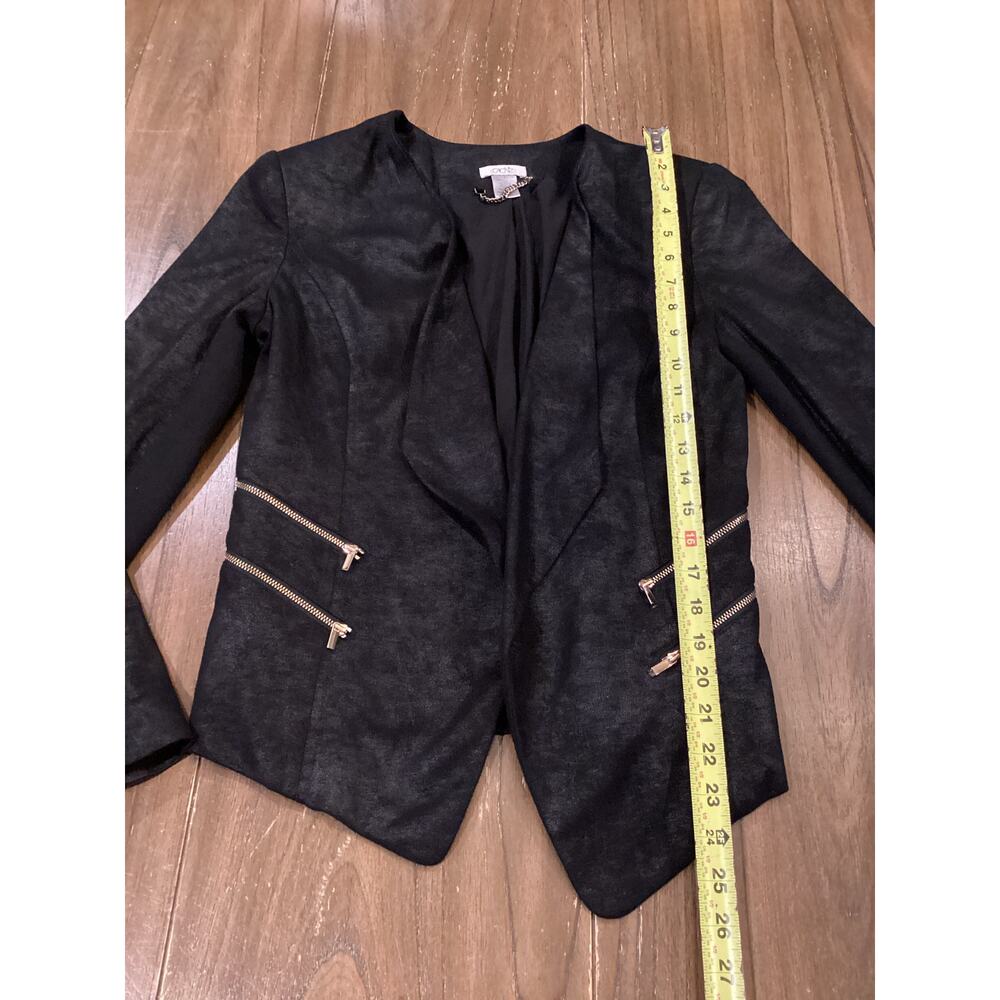 Cache Open Front Cardigan Jacket Duster Faux Sued… - image 4